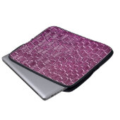 Lila Lederstruktur Laptopschutzhülle (Vorne Knopf)