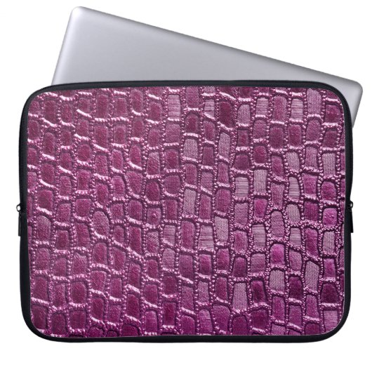Lila Lederstruktur Laptopschutzhülle (Vorderseite)