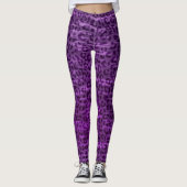 Lila Leggings Animal Print Jaguar Dschungel (Vorderseite)