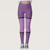 Lila Leggings aus schwarzem Streifen (Vorderseite)