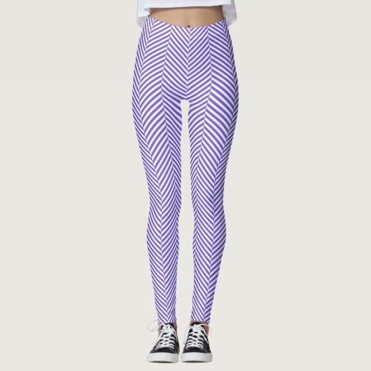 Lila Leggings im Zickzack Herringbone-Stil (Vorderseite)