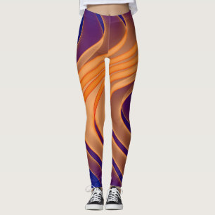 Lila Leggings mit blauem Tan