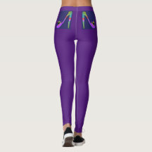 Lila Leggings mit High Heel-Logo