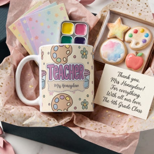 Lila Lehrer Kunstbedarf Muster  Kaffeetasse