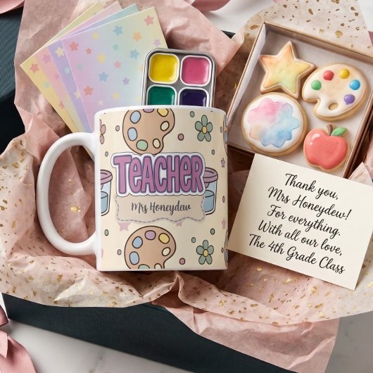 Lila Lehrer Kunstbedarf Muster  Kaffeetasse