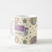 Lila Lehrer Kunstbedarf Muster  Kaffeetasse (Vorderseite Links)