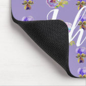 Lila Lehrer Name floraler Computer-Mauspad Mousepad (Ecke)