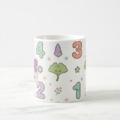 Lila Lehrer-Schul-Nummern-Muster Kaffeetasse (Mittel)
