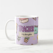 Lila Lehrer Schulbedarf Muster Kaffeetasse (Links)