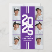 Lila Leichtathletik-Fotocollage-Party Einladung (Vorderseite)