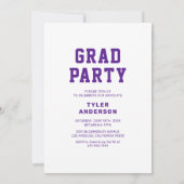 Lila Leichtathletik-Fotocollage-Party Einladung (Rückseite)