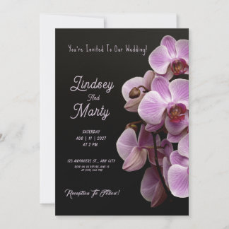 Lila Leidenschaft: Elegante Lila Orchideen Hochzei Einladung