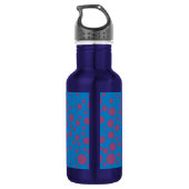 lila Leidenschaft Gefühl Blaumond Kreismuster Edelstahlflasche (Rückseite)