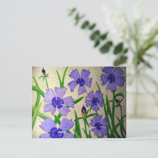 Lila Leidenschaft Postkarte (Stehend Vorderseite)