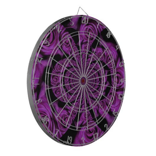 Lila Leidenschaft: Royal Romance Rose Dartscheibe (Vorderseite Links)