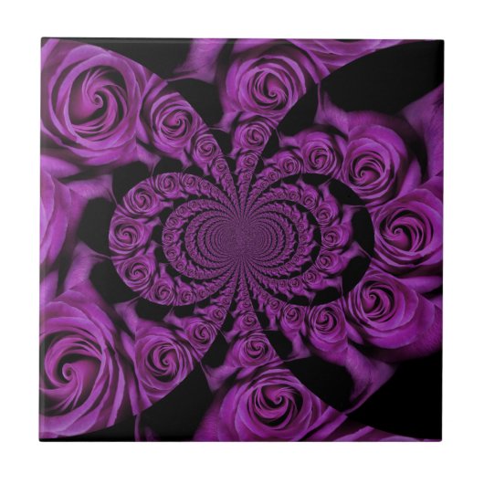 Lila Leidenschaft: Royal Romance Rose Fliese (Vorderseite)