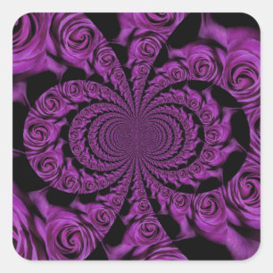 Lila Leidenschaft: Royal Romance Rose Quadratischer Aufkleber