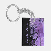 Lila Leidenschaft Schwarz und Lila Schlüsselkette Schlüsselanhänger (Vorderseite links)