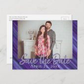 Lila Leidenschaft | Violet Lavendel Plum Brushstro Ankündigungspostkarte (Vorne/Hinten)