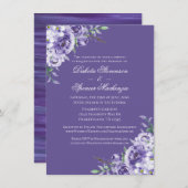 Lila Leidenschaft | Violet Lavendel Plum Brushstro Einladung (Vorne/Hinten)