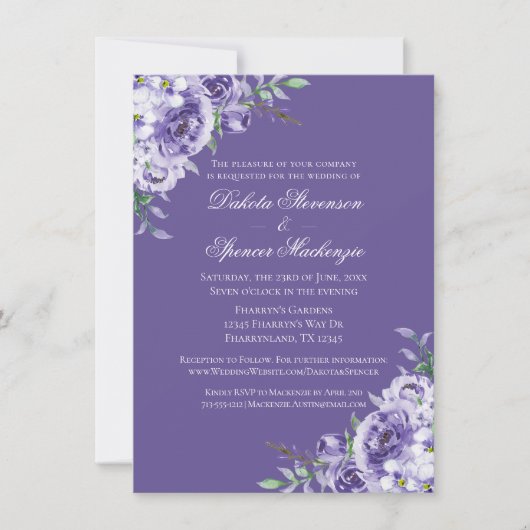 Lila Leidenschaft | Violet Lavendel Plum Brushstro Einladung (Vorderseite)