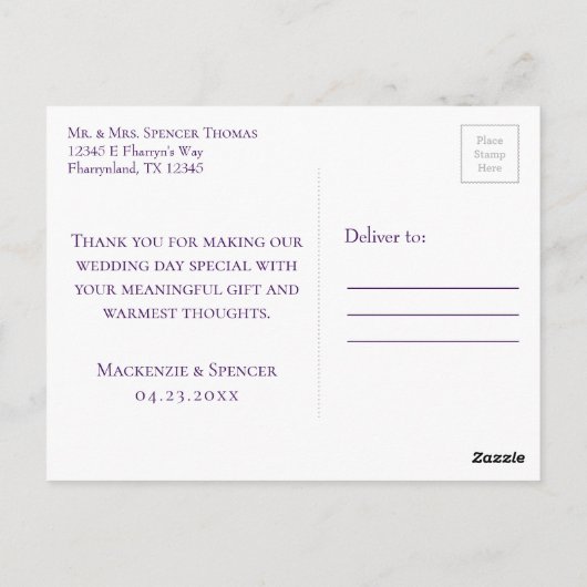 Lila Leidenschaft | Violet Lavendel Plum Brushstro Postkarte (Rückseite)