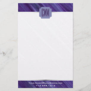 Lila Leidenschaft Violett Pinsel Monogramm Briefpapier