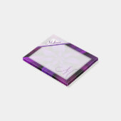 Lila Leidenschafts-Blumenmonogramm Post-it Klebezettel (angewinkelt)