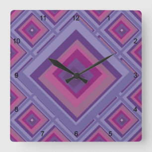 lila Leidenslavenfelder Diamantenkunst Quadratische Wanduhr
