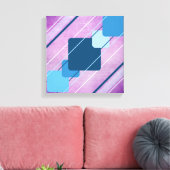 Lila Leinwand Blue Geometric AP0010 Wrapped Canvas (Insitu (Wohnzimmer))