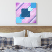 Lila Leinwand Blue Geometric AP0010 Wrapped Canvas (Insitu (Schlafzimmer))