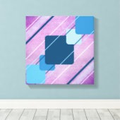 Lila Leinwand Blue Geometric AP0010 Wrapped Canvas (Insitu (Holzboden))