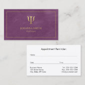 Lila Leinwand Golden Frame Psychologin Psi Symbol Terminkarte (Vorne/Hinten)