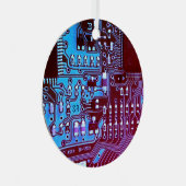 Lila Leiterkarte Gey PCB Ornament Aus Metall (Vorderseite Rechts)