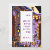 Lila Leiterplatten, elektronische Bauteile, gedruc Dankeskarte (Rückseite)