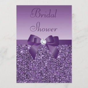 Lila Leiterplatten und Diamantspindel-Brautparty Einladung