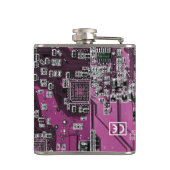 Lila Leiterplattenplatine Flachmann (Rückseite)