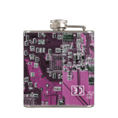 Lila Leiterplattenplatine Flachmann (Rückseite)