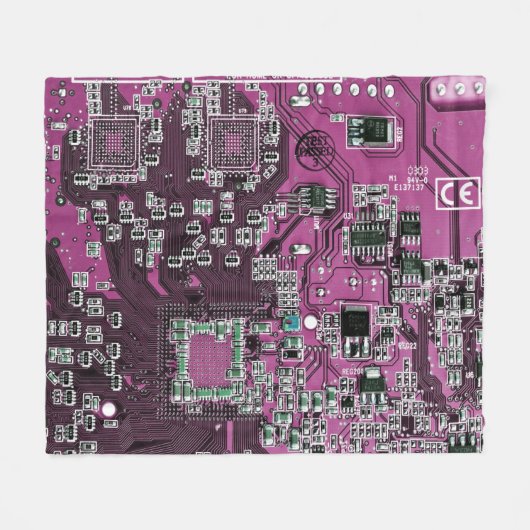 Lila Leiterplattenplatine Fleecedecke (Vorderseite (Horizontal))