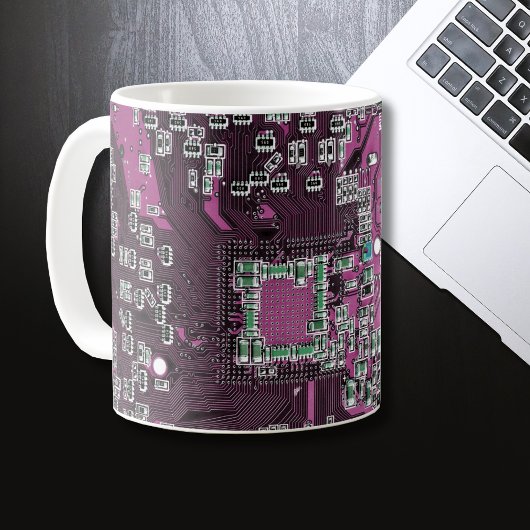 Lila Leiterplattenplatine Kaffeetasse
