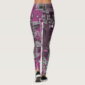 Lila Leiterplattenplatine Leggings (Rückseite)