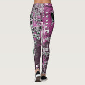 Lila Leiterplattenplatine Leggings (Rückseite)