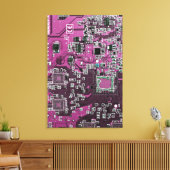 Lila Leiterplattenplatine Leinwanddruck (Insitu (Wohnzimmer))