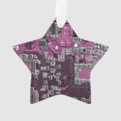 Lila Leiterplattenplatine Ornament (Rückseite)