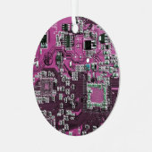 Lila Leiterplattenplatine Ornament Aus Metall (Vorderseite links)