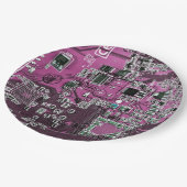 Lila Leiterplattenplatine Pappteller (Schrägansicht)