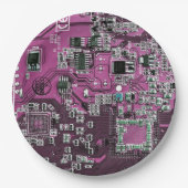 Lila Leiterplattenplatine Pappteller (Vorderseite)