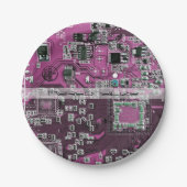 Lila Leiterplattenplatine Pappteller (Vorderseite)