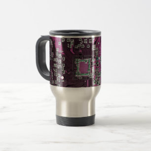 Lila Leiterplattenplatine Reisebecher