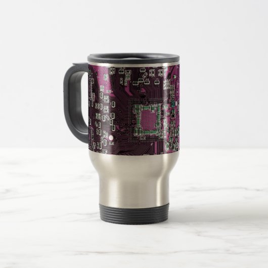 Lila Leiterplattenplatine Reisebecher (Vorderseite Links)